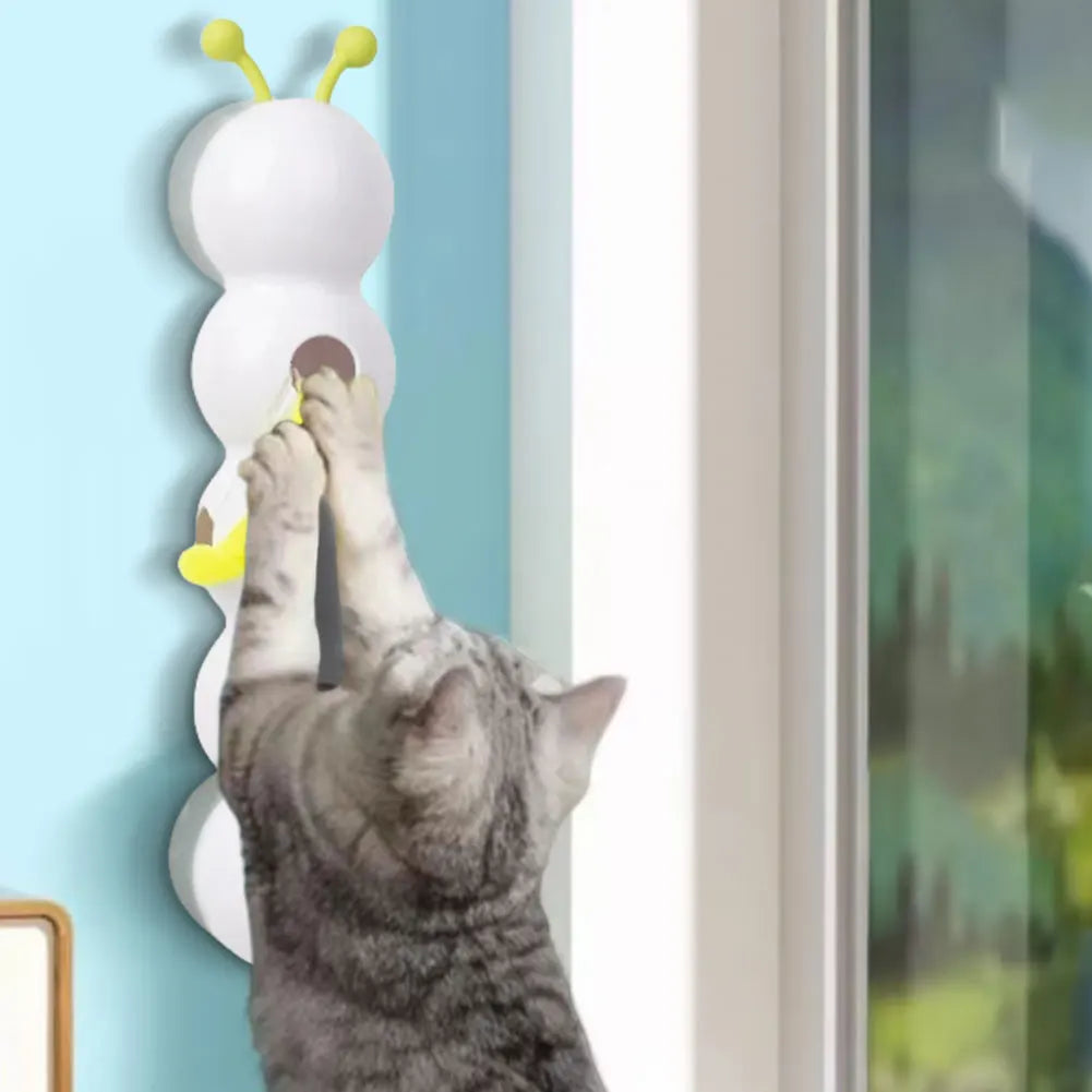 Caterpillar Interactive Cat Toy Motion Activated Teasing Cat Toy Rechargeable Kitten Toy with Tail for Bored Indoor Cats