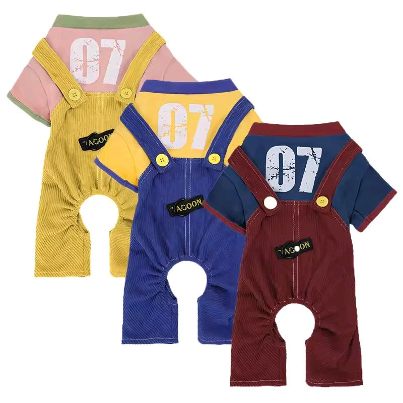 Dog Jumpsuit Hoodies Rompers Soft Cotton Puppy Onesie & Dog Overalls for Small Medium Dogs Spring Clothes Pet Coat Outfit