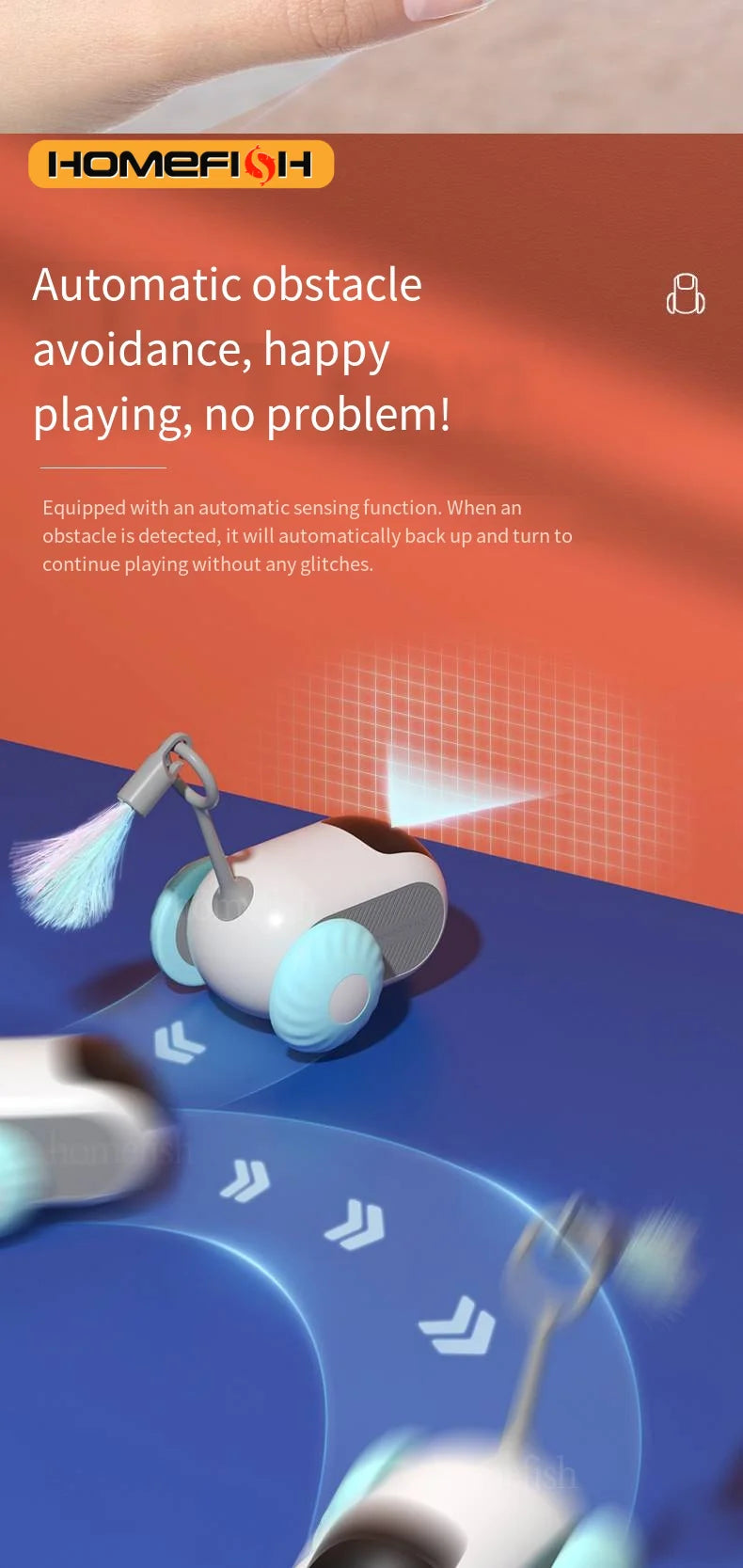 Smart Cat Toy 2 Modes Automatic Moving Remote Controlled Toy Car for Cats Dogs Interactive Playing Kitten Training Pet Supplies