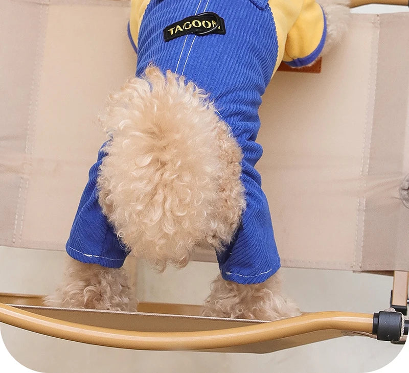 Dog Jumpsuit Hoodies Rompers Soft Cotton Puppy Onesie & Dog Overalls for Small Medium Dogs Spring Clothes Pet Coat Outfit