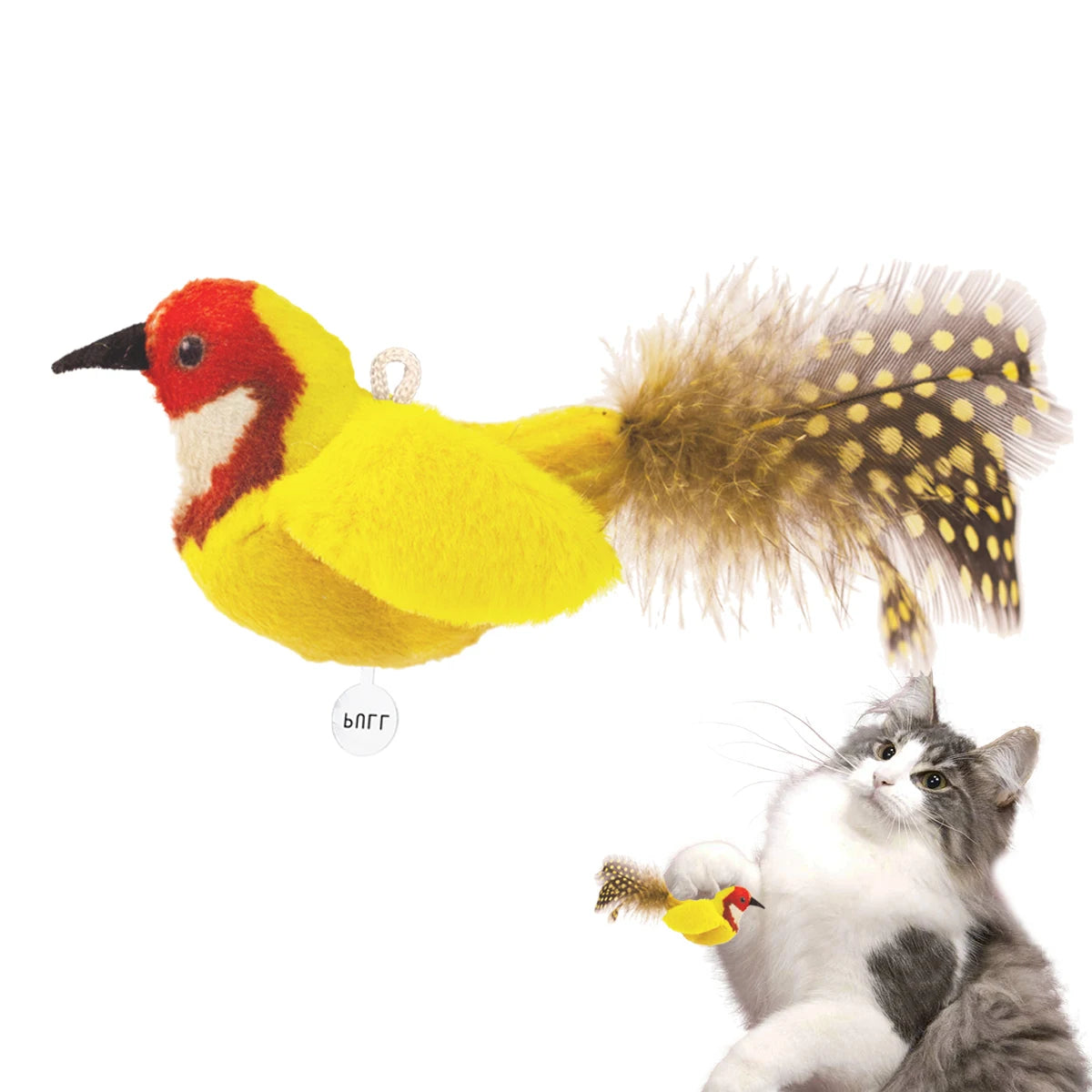 Chirp Bird Cat Toys Feather Cat Toy Bird Cat Toy Realistic Sound Bird Toy for Kittens Interactive Cat Toy Plush Toy for Cats
