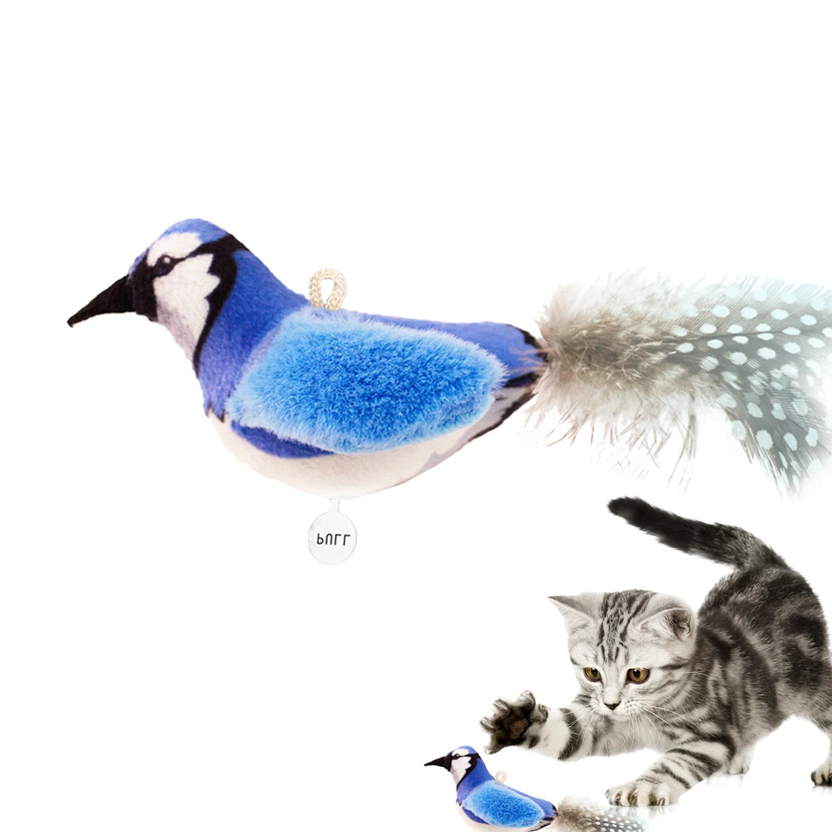 Chirp Bird Cat Toys Feather Cat Toy Bird Cat Toy Realistic Sound Bird Toy for Kittens Interactive Cat Toy Plush Toy for Cats