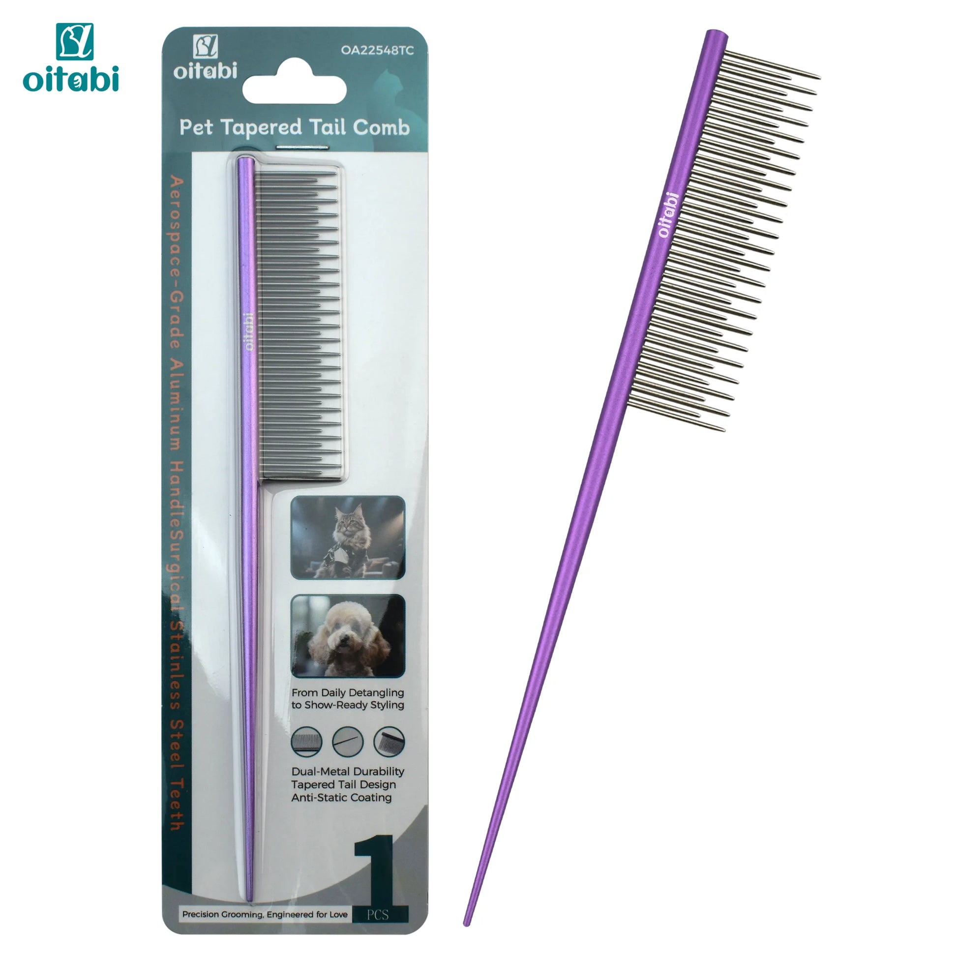Matted Fur, Pet Tapered Tail Comb