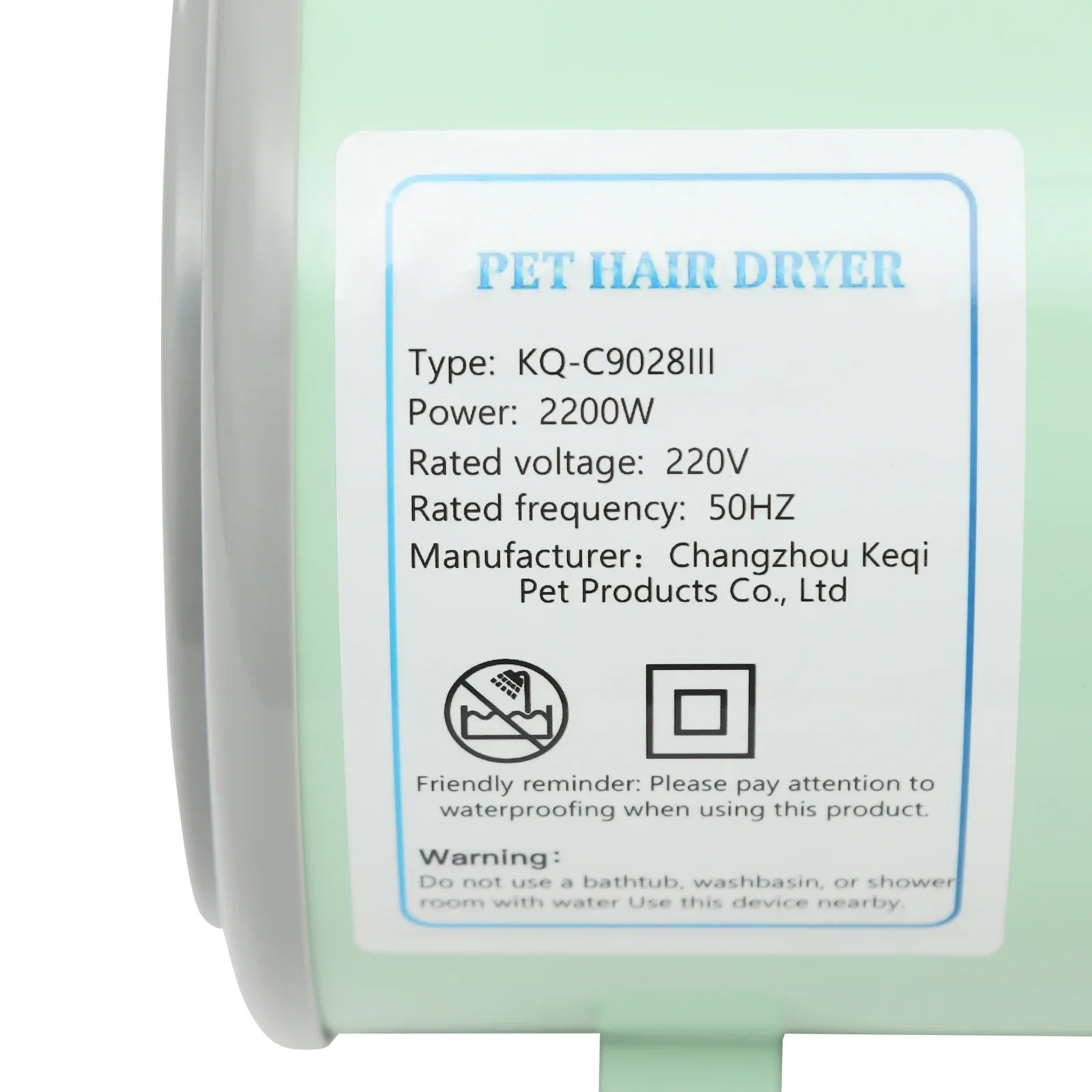 2200W Pet Hair Dryer,Adjustable Wind Speed,Black/Green/Blue/Gray Electric Dog Cat Hair Dryer,Pet Drying Machine with 4 Nozzles