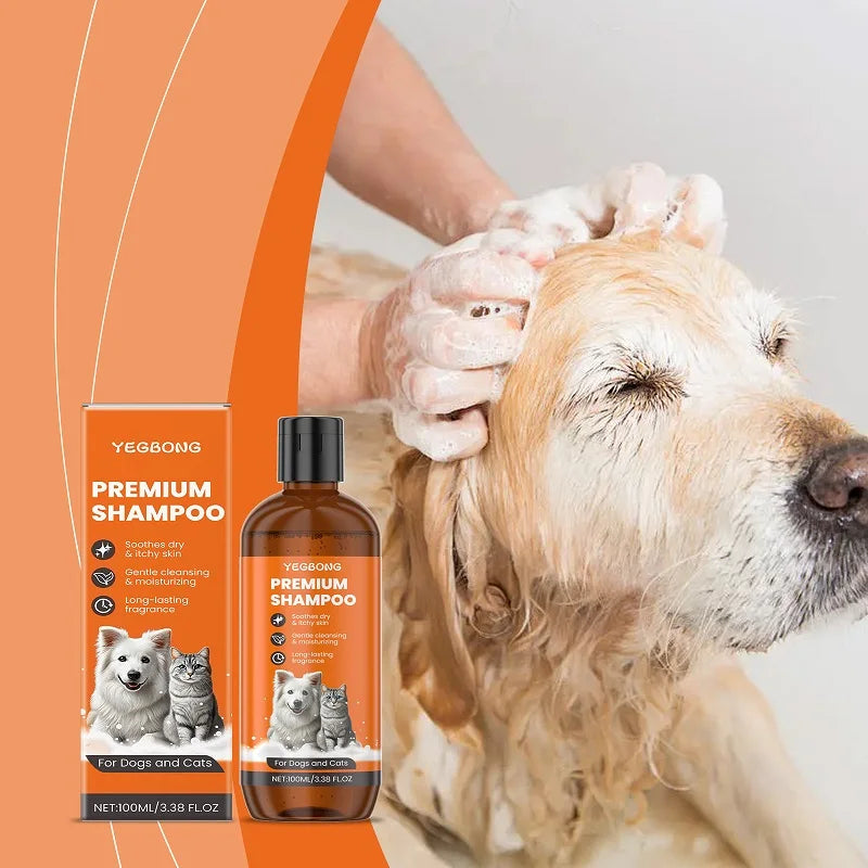 100ml Natural Ingredients Safe Efficent Formula Pet Shampoo for Dogs & Cats, Removes Odor & Itch Tangle, Flea & Insect Repellent