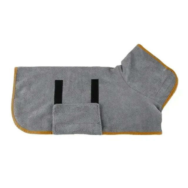 1pc Pet Bathrobe Fast Drying Towel Microfiber Absorbent Soft Bath Robe Adjustable Towel Grooming Coat for Small Medium Large Dog