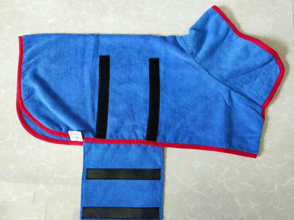 1pc Pet Bathrobe Fast Drying Towel Microfiber Absorbent Soft Bath Robe Adjustable Towel Grooming Coat for Small Medium Large Dog