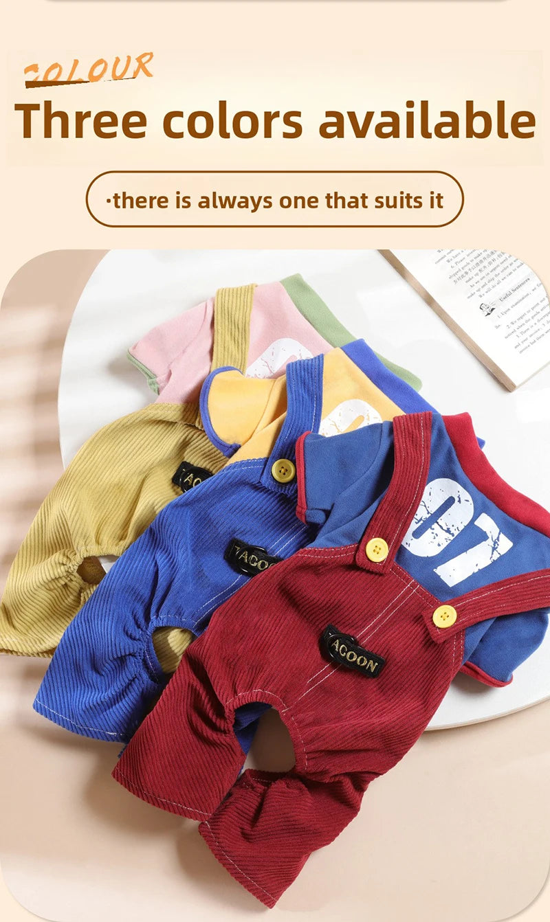 Dog Jumpsuit Hoodies Rompers Soft Cotton Puppy Onesie & Dog Overalls for Small Medium Dogs Spring Clothes Pet Coat Outfit