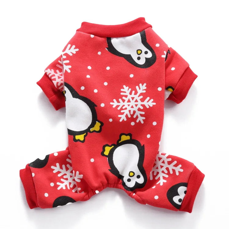 Christmas Pet Costume Reindeer Santa Snowman Dog Clothes 4 Legs Cute Puppy Outfit Festive Xmas Apparel for Small Medium Dogs