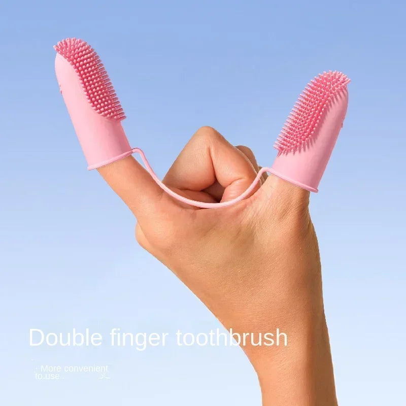 Super Soft Pet Dog Finger Toothbrush Teeth Cleaning Bad Breath Care Nontoxic Silicone Tooth Brush Tool Dog Cat Cleaning Supplies