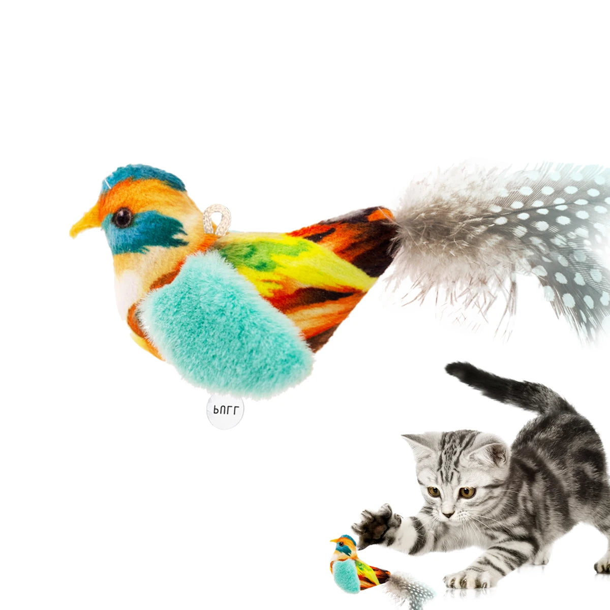 Chirp Bird Cat Toys Feather Cat Toy Bird Cat Toy Realistic Sound Bird Toy for Kittens Interactive Cat Toy Plush Toy for Cats