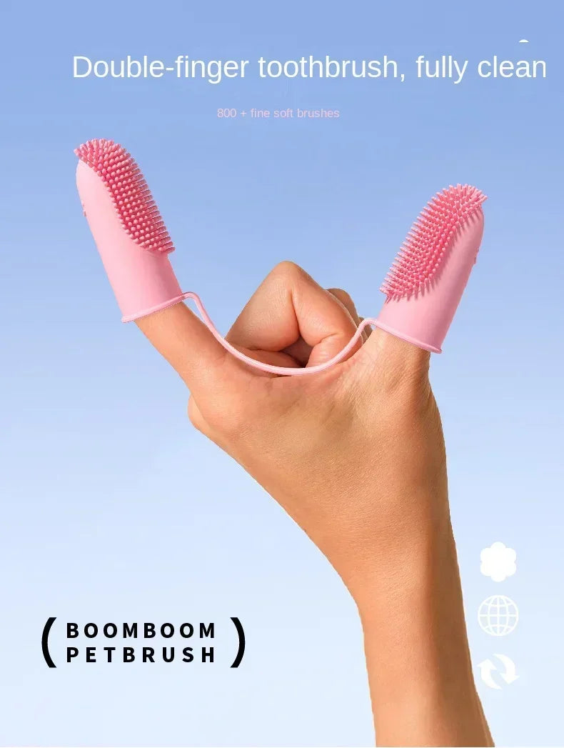 Super Soft Pet Dog Finger Toothbrush Teeth Cleaning Bad Breath Care Nontoxic Silicone Tooth Brush Tool Dog Cat Cleaning Supplies
