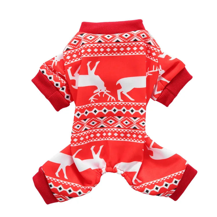 Christmas Pet Costume Reindeer Santa Snowman Dog Clothes 4 Legs Cute Puppy Outfit Festive Xmas Apparel for Small Medium Dogs