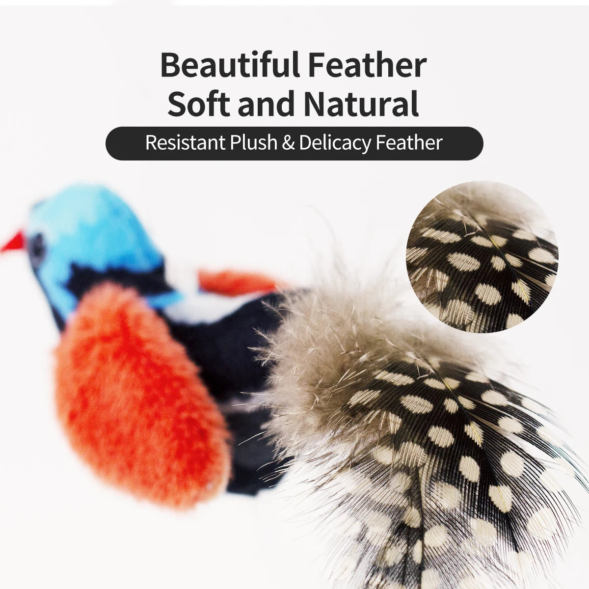 Chirp Bird Cat Toys Feather Cat Toy Bird Cat Toy Realistic Sound Bird Toy for Kittens Interactive Cat Toy Plush Toy for Cats