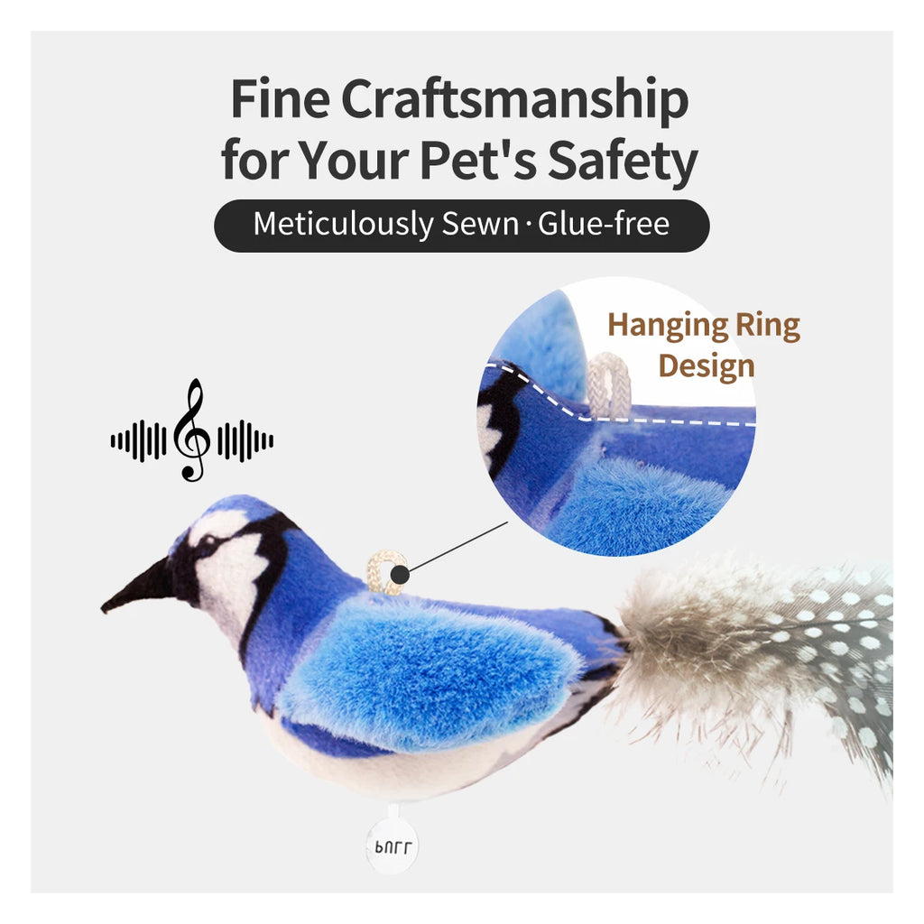 Chirp Bird Cat Toys Feather Cat Toy Bird Cat Toy Realistic Sound Bird Toy for Kittens Interactive Cat Toy Plush Toy for Cats