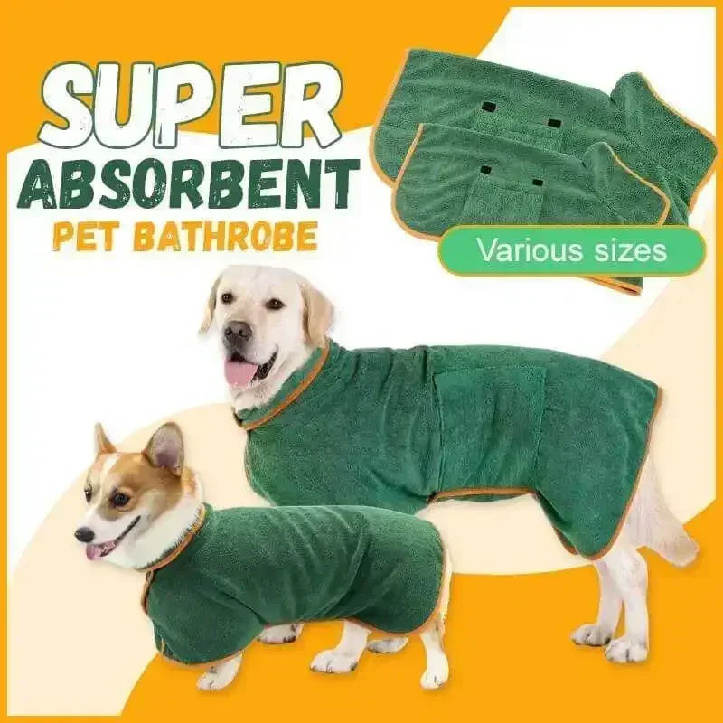 1pc Pet Bathrobe Fast Drying Towel Microfiber Absorbent Soft Bath Robe Adjustable Towel Grooming Coat for Small Medium Large Dog