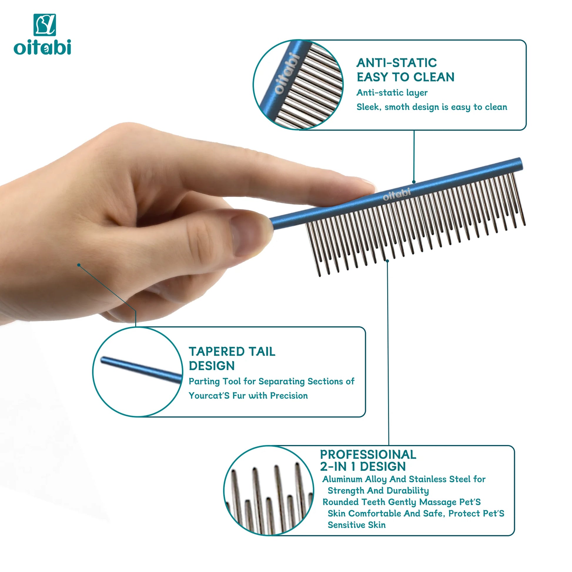 Matted Fur, Pet Tapered Tail Comb