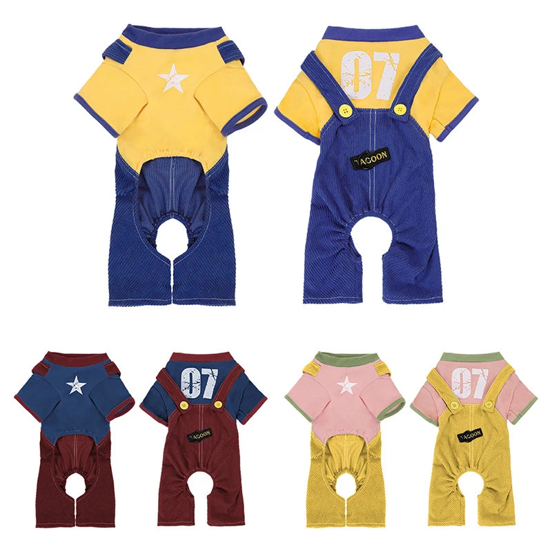 Dog Jumpsuit Hoodies Rompers Soft Cotton Puppy Onesie & Dog Overalls for Small Medium Dogs Spring Clothes Pet Coat Outfit