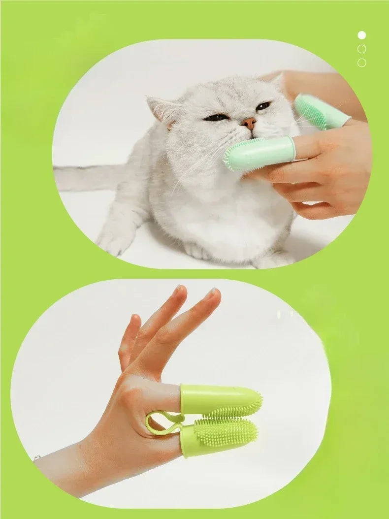 Super Soft Pet Dog Finger Toothbrush Teeth Cleaning Bad Breath Care Nontoxic Silicone Tooth Brush Tool Dog Cat Cleaning Supplies