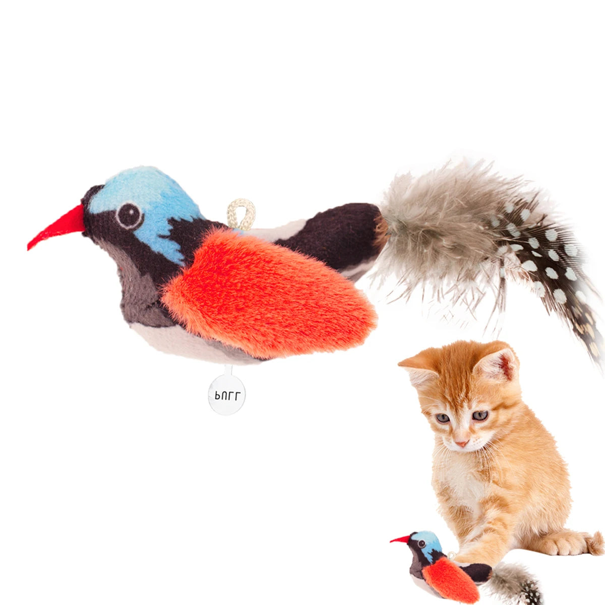 Chirp Bird Cat Toys Feather Cat Toy Bird Cat Toy Realistic Sound Bird Toy for Kittens Interactive Cat Toy Plush Toy for Cats