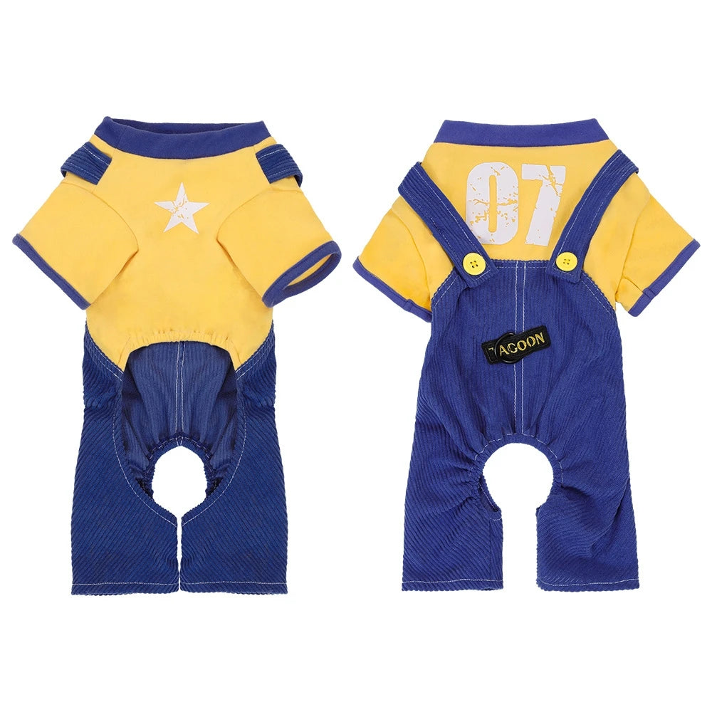 Dog Jumpsuit Hoodies Rompers Soft Cotton Puppy Onesie & Dog Overalls for Small Medium Dogs Spring Clothes Pet Coat Outfit