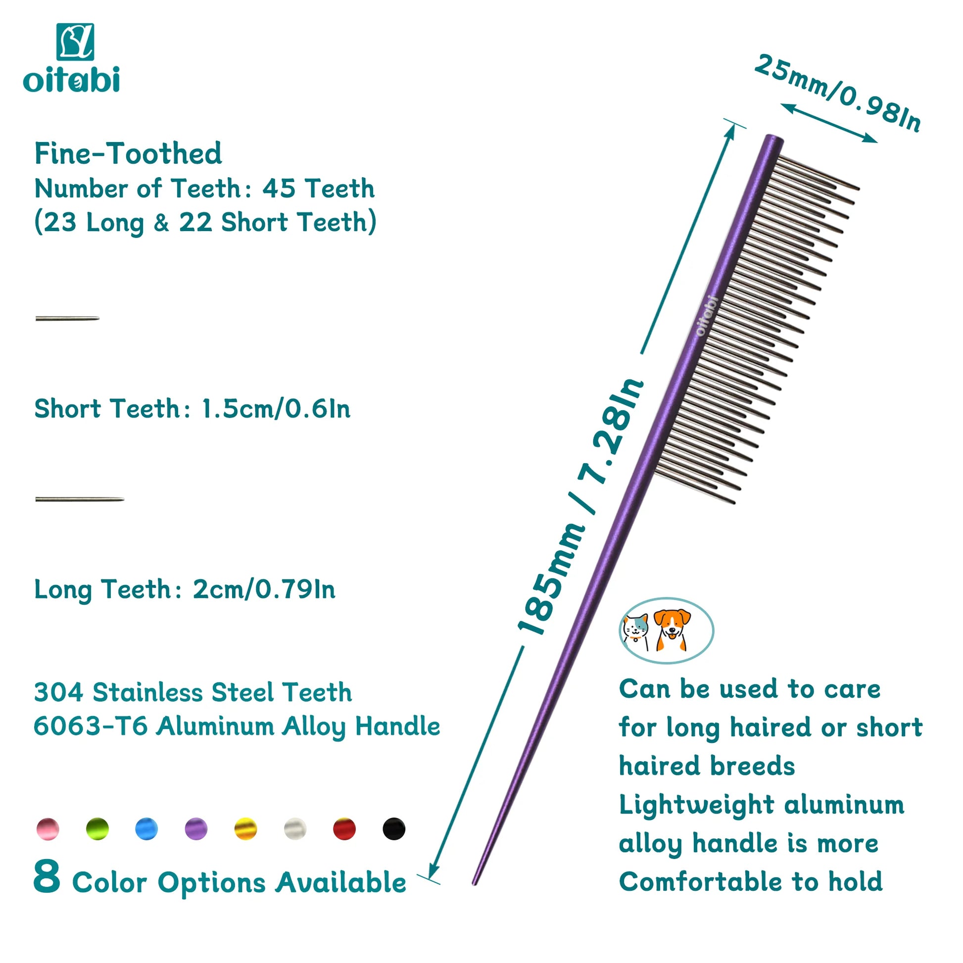 Matted Fur, Pet Tapered Tail Comb