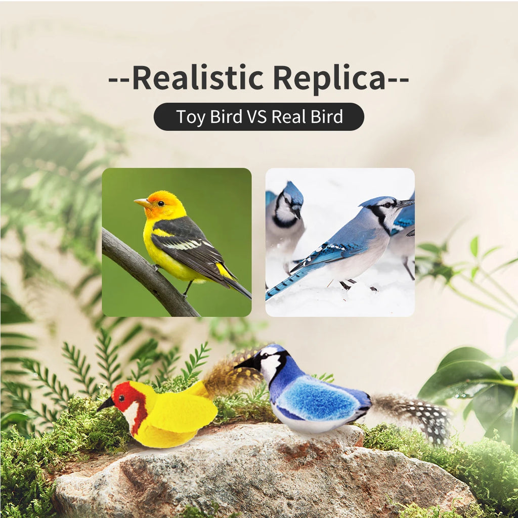 Chirp Bird Cat Toys Feather Cat Toy Bird Cat Toy Realistic Sound Bird Toy for Kittens Interactive Cat Toy Plush Toy for Cats