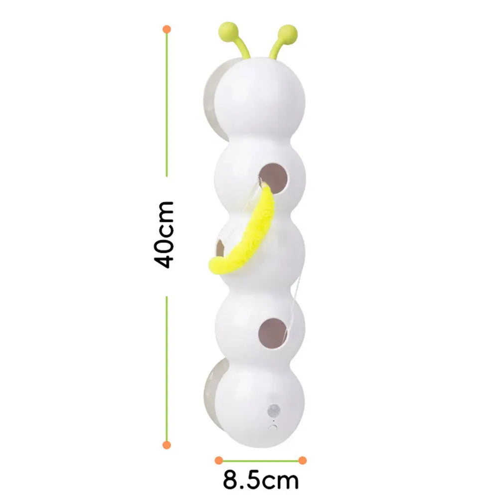 Caterpillar Interactive Cat Toy Motion Activated Teasing Cat Toy Rechargeable Kitten Toy with Tail for Bored Indoor Cats