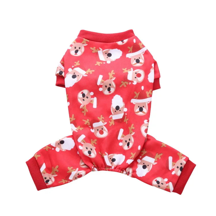 Christmas Pet Costume Reindeer Santa Snowman Dog Clothes 4 Legs Cute Puppy Outfit Festive Xmas Apparel for Small Medium Dogs